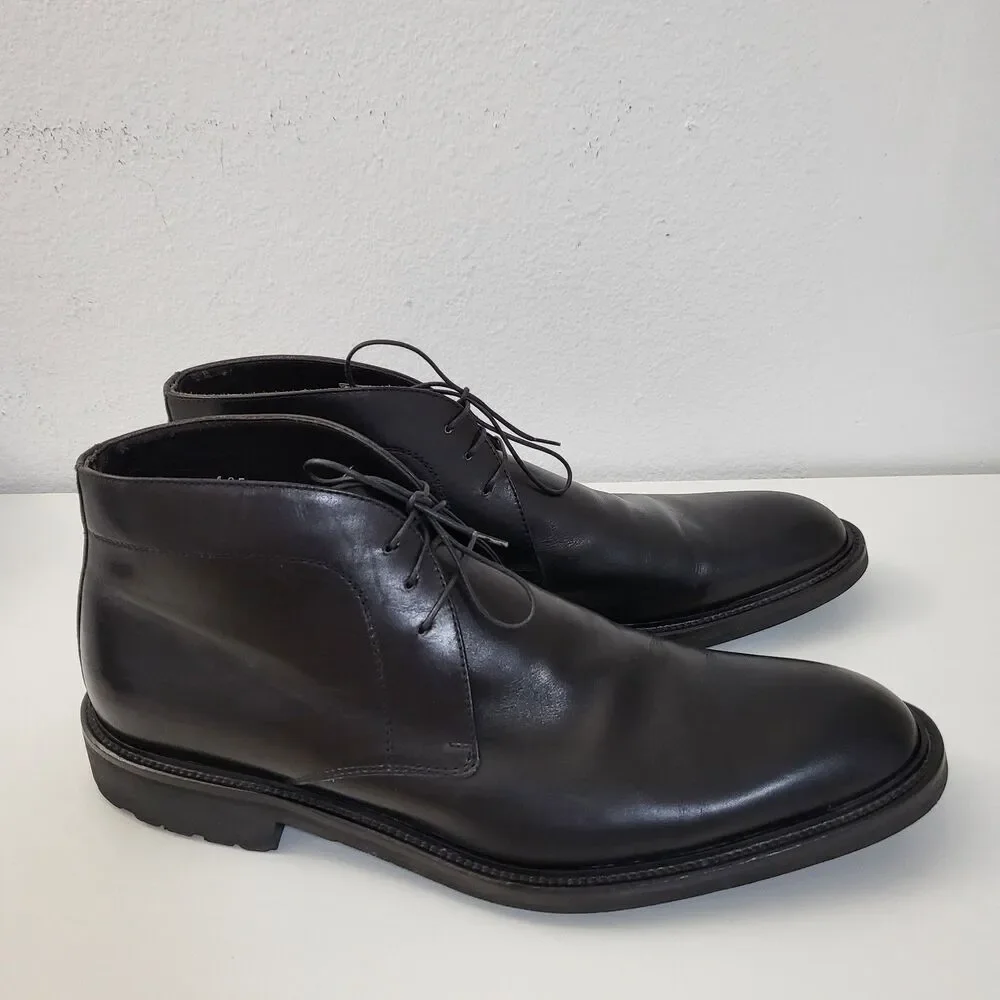 TO BOOT NEW YORK Richard Mens 11 Chukka Boots Black Calf Leather Handcrafted